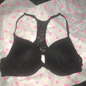 Black Lace Razor Back PINK bra